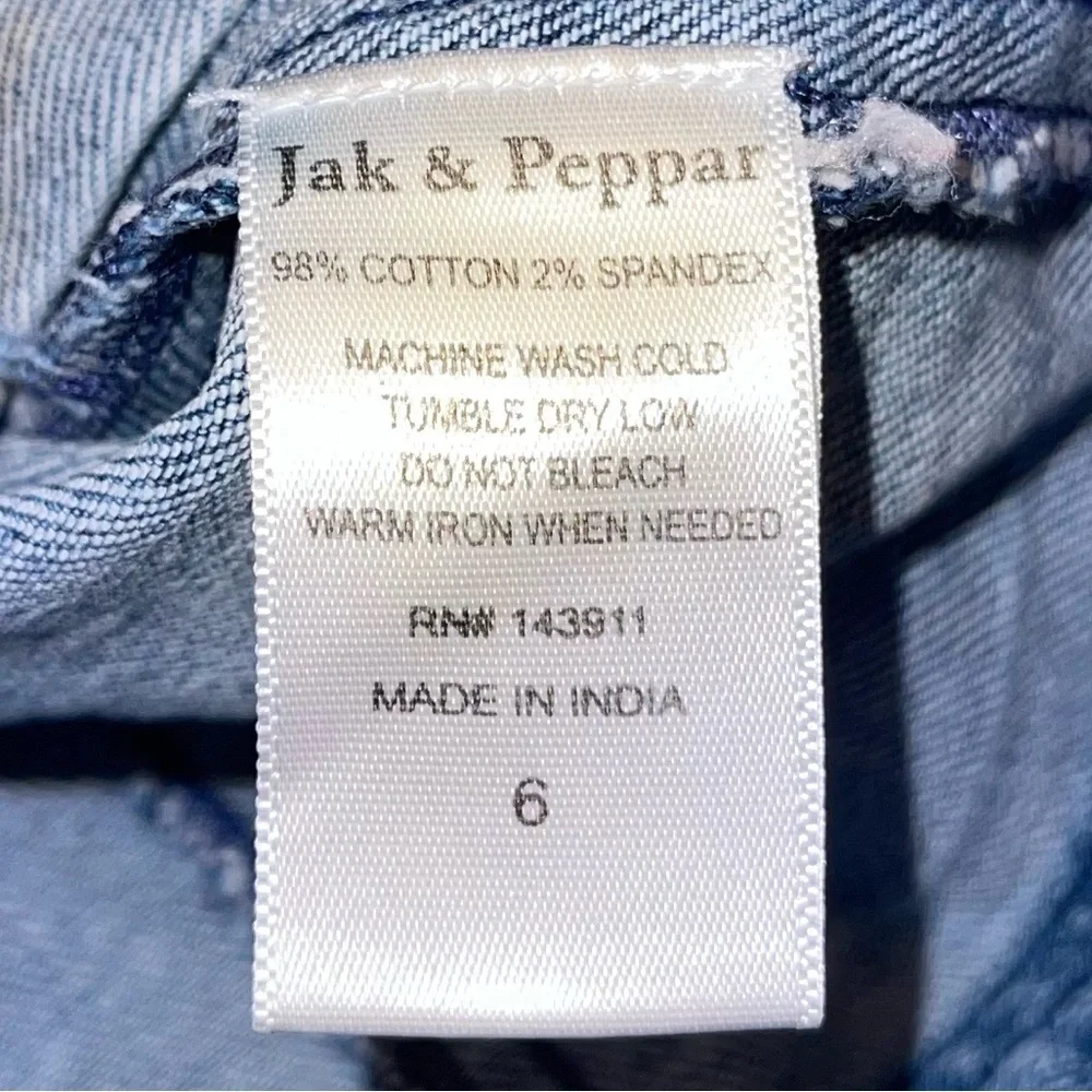 VGUC JAK & PEPPAR girls angel wings denim & knit hooded jean jacket Sz 6​​ - Picture 8 of 8